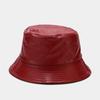 Retro leather double-sided bucket hat men's and women's outdoor versatile sun hat four seasons can wear basin hat