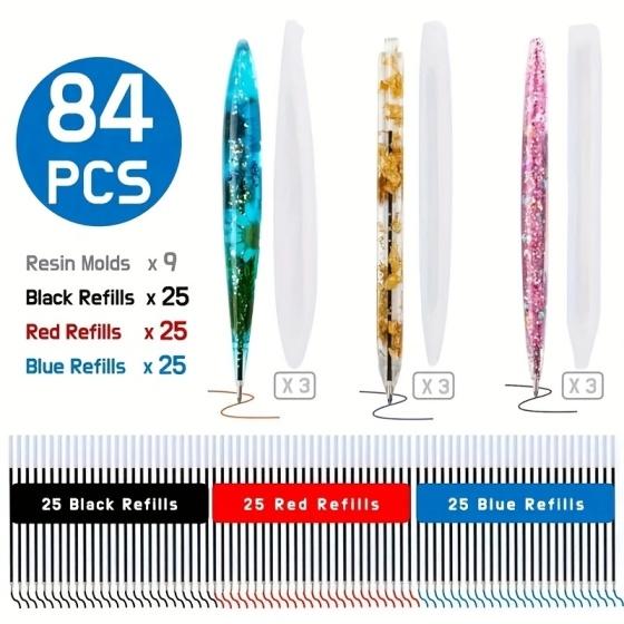 Practical and Creative DIY Ballpoint Pen Set with Ink Refills Resin Crafts for Handcrafting Stationery Gifts