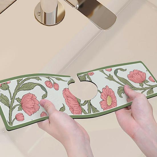 Kitchen Sink Drain Mat Super Absorbent Faucet Splash-Proof Table Mat Waterproof Foldable Bathroom Countertop Mat