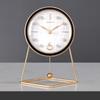 Luxury 8inch Alloy Mute Desk  Table Clock with Diamond Pendulum Deco Clock for Bedroom Livingroom