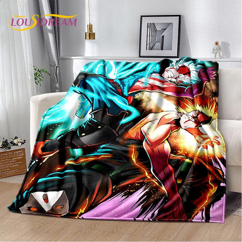 My Hero Academia Anime Cartoon pătură moale de pluș, pătură de flanel pătură pentru sufragerie dormitor pat canapea husă de picnic 3D