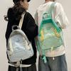 Patchwork Kontrastfarbe Nylon Umhängetaschen Y2k Schülertasche Leichter Rucksack Schüler