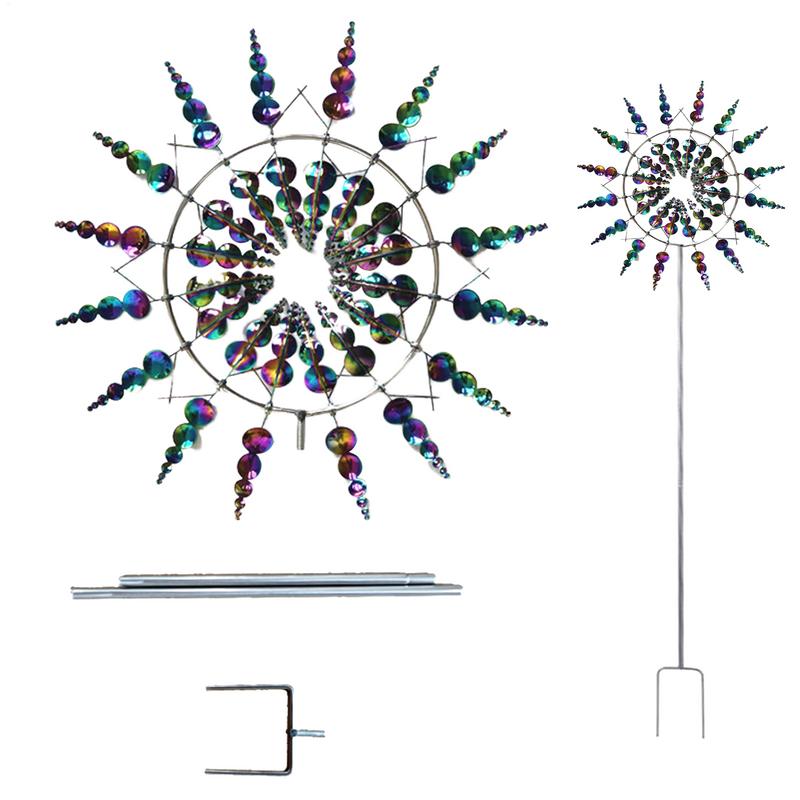 Kinetics Art Windcar Unique And Magic Metal Windmill 3D Wind Powered Kinetics Sculpture Creative 360-degree Rotating Windmill