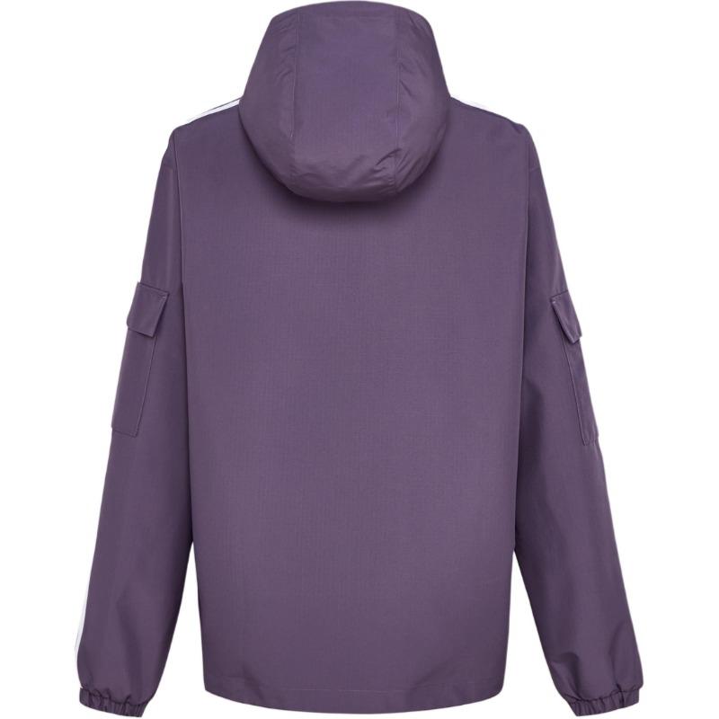 adidas Originals Unisex Dark Purple Woven Windproof Hooded Jacket KV8847
