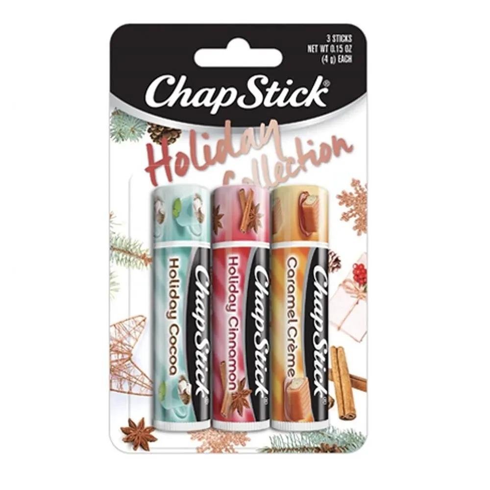 

Chapstick Lip Balm 3-Pack Cinnamon/Caramel/Cocoa Chapstick Holiday Collection 2017, Pack of 3, Holiday
