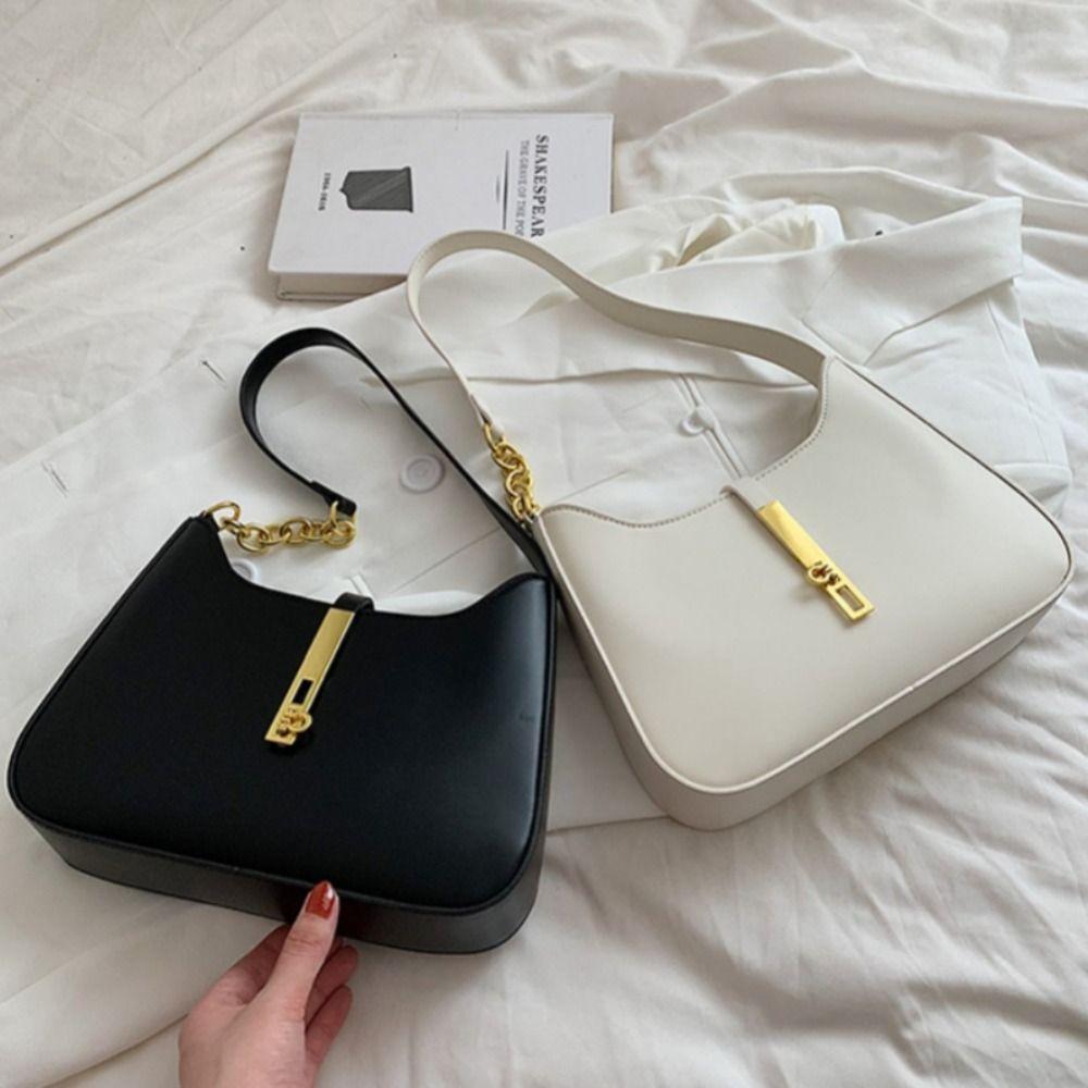 Spicy Girl Retro Shoulder Bag PU Leather Vintage Underarm Bag Pure Color Shoulder Bag  Girls