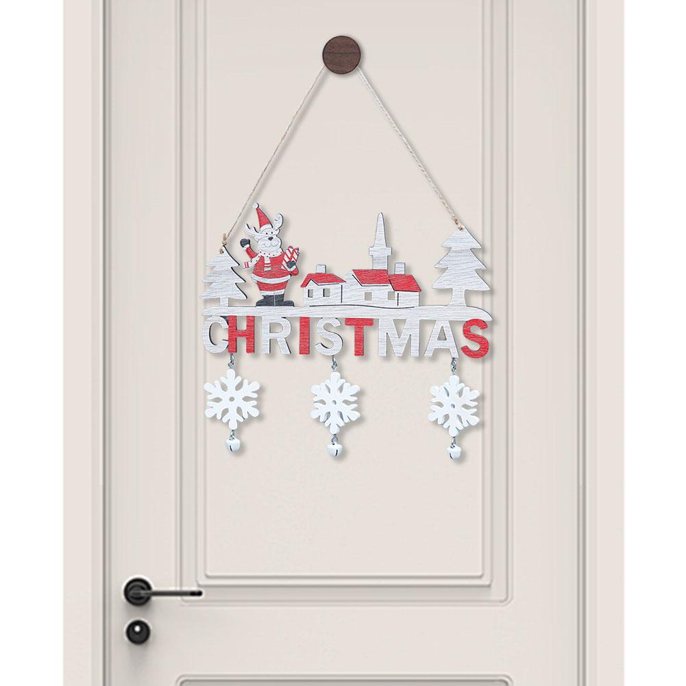 Wooden Santa Claus Elk Snowman Christmas Hanging Pendants Christmas Hanging Ornaments Christmas Decorations for Home Door