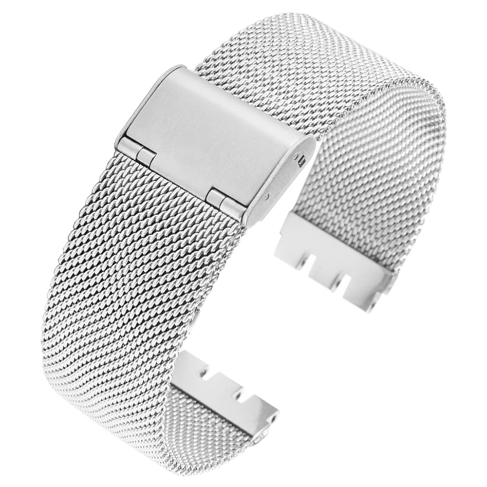 

[ZHUOLEI] Сменный ремешок для часов Swatch 17 мм, сетчатый ремешок из нержавеющей стали [3 пружинных стержня + инструмент для снятия + специальная коробка в комплекте]