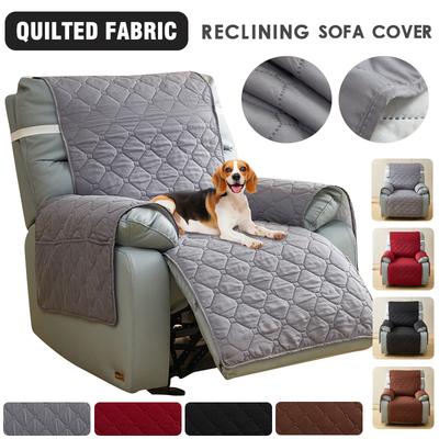 Quilted Recliner Chair Cover Non-Slip Sofa Slipcover Pet Cover With Elastic Straps Washable Reclining Chair Furniture Protector