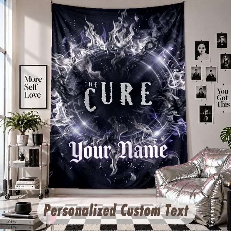 Wandbehang mit individuellem Namen & Text, The Cure Dekorationstuch für das Schlafzimmer