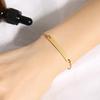 Geometric 18K Gold Curved Plate Bracelet, Mirror Polished Stainless Steel, Couple Style.