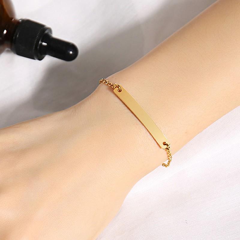 Geometric 18K Gold Curved Plate Bracelet, Mirror Polished Stainless Steel, Couple Style.