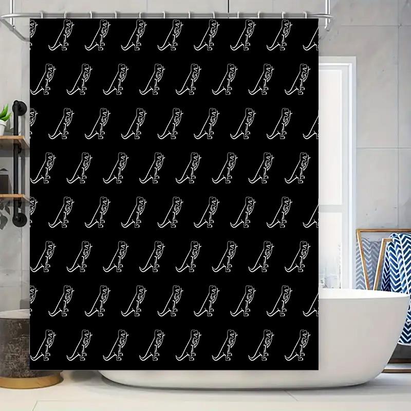 

Trendy Alligator Print Shower Curtain: Waterproof Fabric Bath Room Decor Black White Design For Home Decoration (60 X 72 Inches) W60H190(CM)-1 Pcs