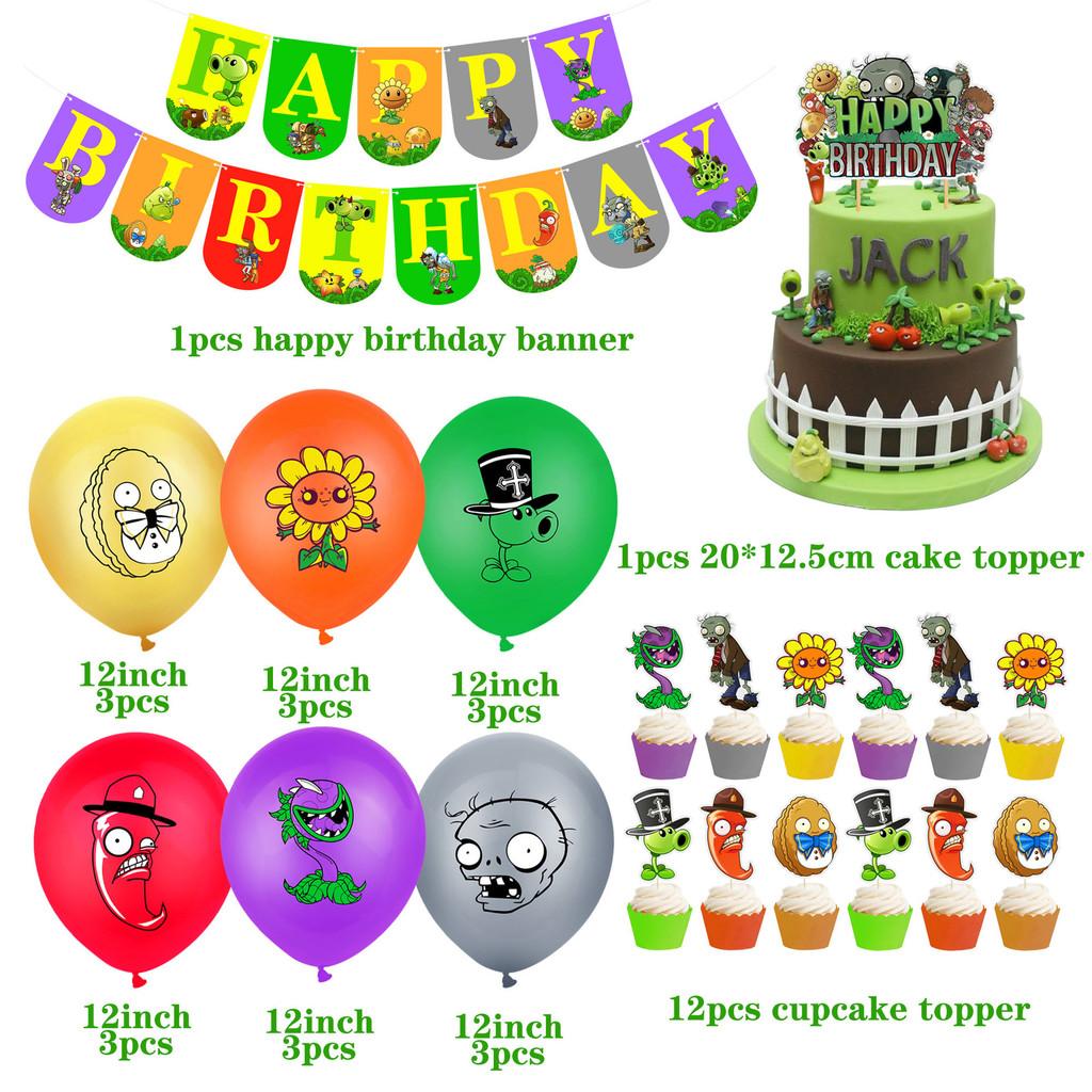 Vibrant Plants Vs. Zombies Theme Birthday Party Supplies For Kids Unforgettable Decorations