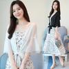 Women's Chiffon Sun Protection Cardigan & Camisole Set - Light Summer Outerwear Shawl