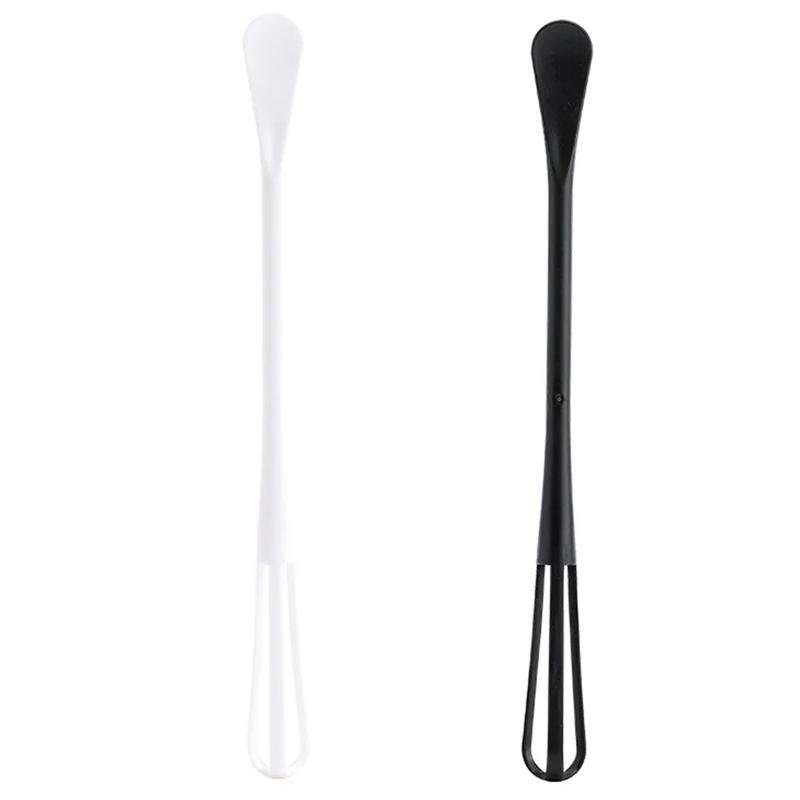 1/2PCS Small Mini Plastic Whisk Mixer Hand Egg Beater Stirrer Baking Blender Tool Double Head Whisk with Small Spoon Kitchen