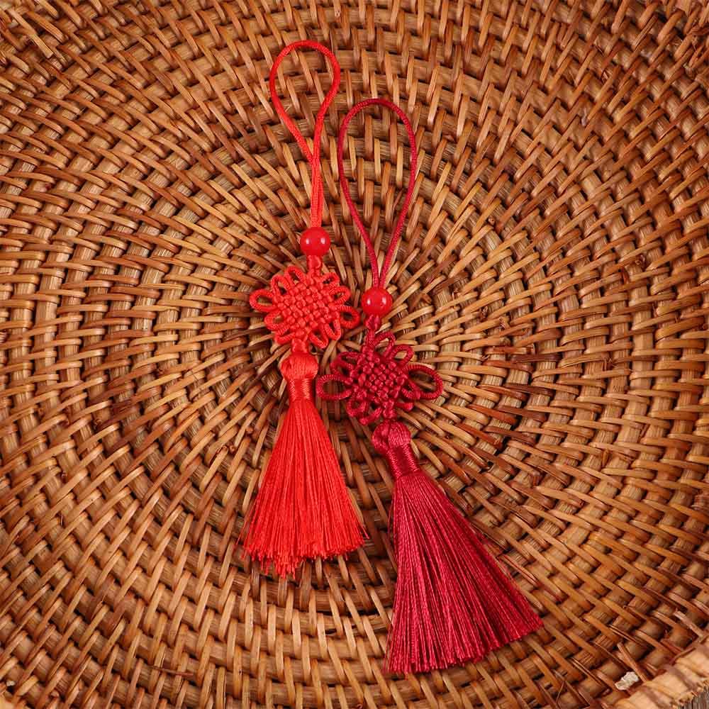 Příslušenství Přívěsky na záclony Přívěsek s čínským uzlem Přívěsek s čínským uzlem Přívěs s hedvábným střapcem DIY Craft