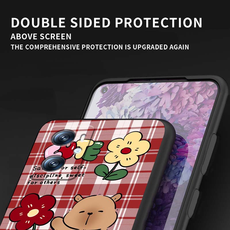 Cartoon Anime Capibala Art For OPPO Reno 5 6 7 A96 A40 A58 Realme GT A74 A78 Neo2 A74 A78 Find X5 X3 X7 X8 Black Phone Case