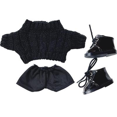 YUYAKESHI Doll Cotton Doll Clothes 20CM Doll Clothes Change of Clothes Twist Sweater Black Plush Sweater for Dolls Doll Clothes Set Shorts (Sweater +