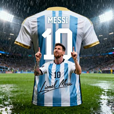 Zomer Heren Messi #10 AI Design Voetbalshirt T-shirt Buiten Dagelijks Sportshirt Sneldrogend Ademend Top