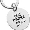 Best Teacher Ever Stainless Steel Keychain Thanksgiving Design Fashion Bag Pendant Practical Teacher's Day Appreciation Gift