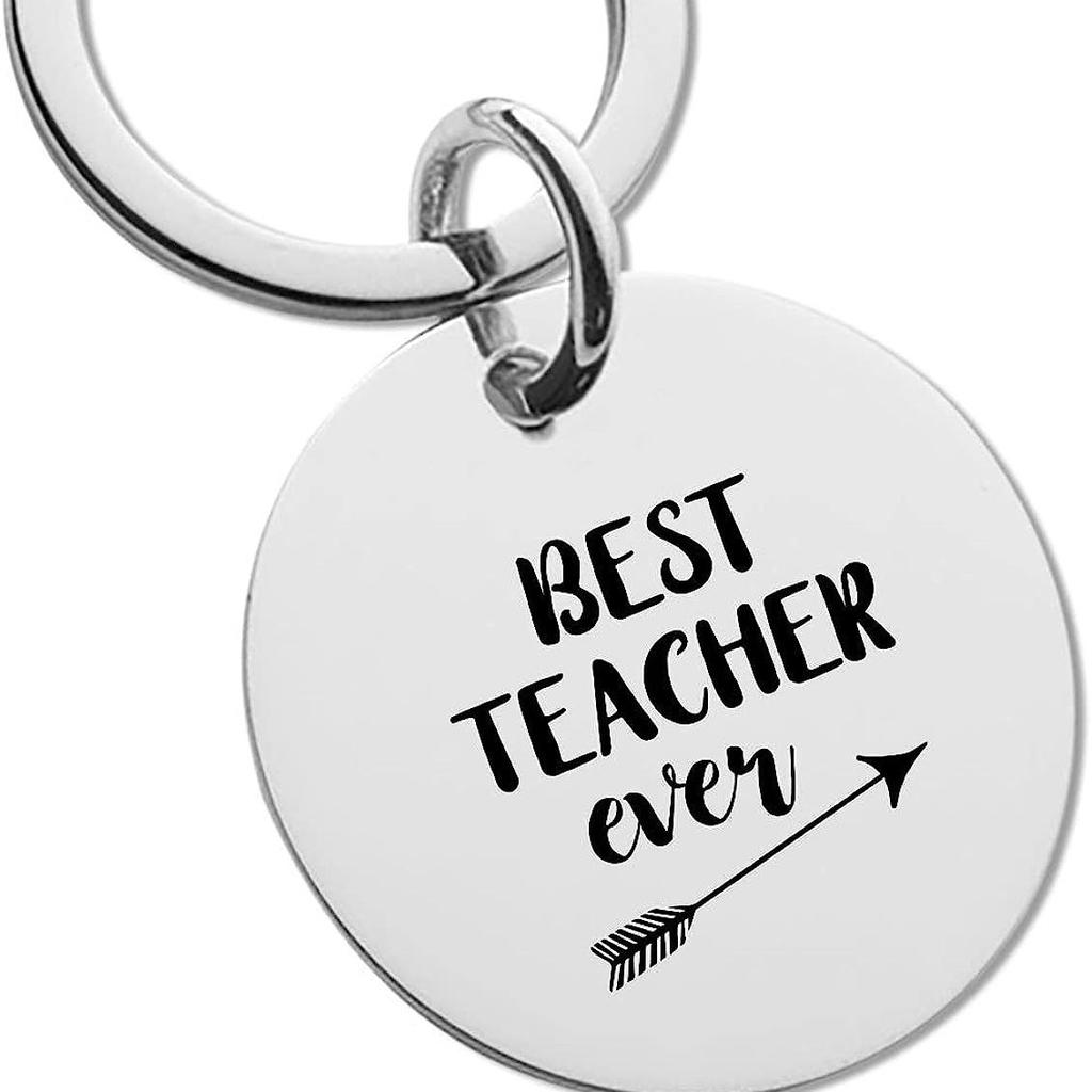 Best Teacher Ever Stainless Steel Keychain Thanksgiving Design Fashion Bag Pendant Practical Teacher's Day Appreciation Gift