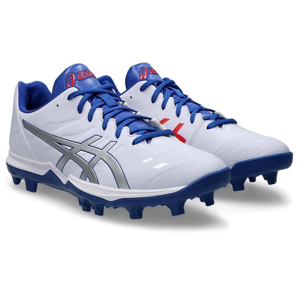 Asics GOLDSTAGE FANG Baseball Shoes 1121A067 Size 106 Cm Men's (White/Pure Silver) 26.5 2.5E