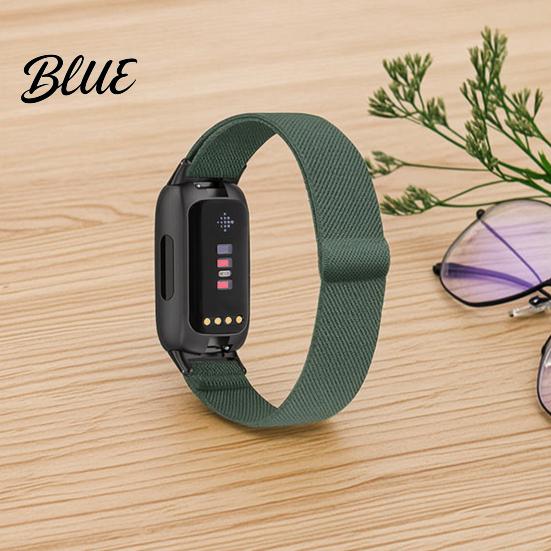Quick Release Watch Band Elastic Nylon Bands for Fitbit Inspire 3 Adjustable Replacement Strap Smartwatch Breathable Woven Sports Wristband Women Men