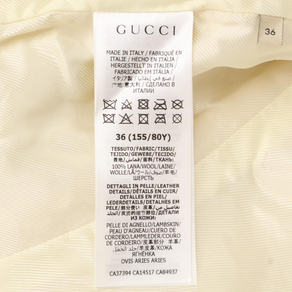 Gucci 643288 21AW Ivory Wool 100% Horsepit Gold Button Short Sleeve Jacket Jacket 36 IvoryUsed