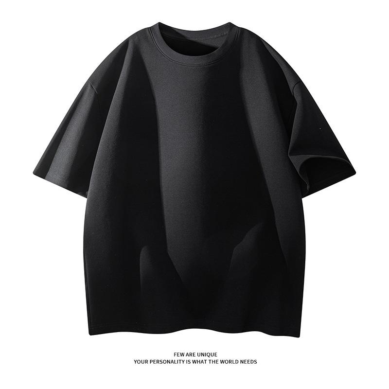 

Douyin Dewu Pure Cotton Plain T-shirt - Available in White and Multiple Colors, Model X7080. 4XL чёрный
