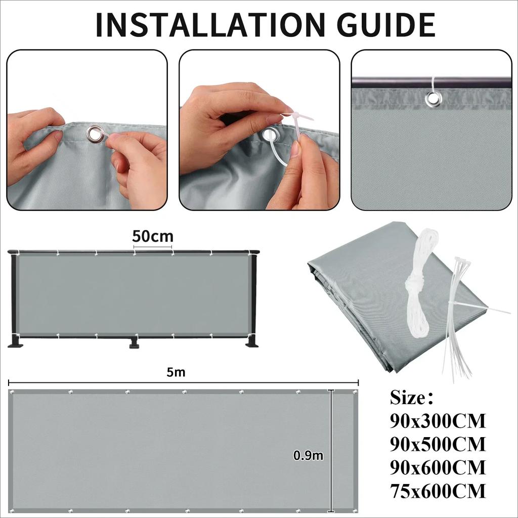 Waterproof Privacy Fence Screen Fence Covering Privacy with Grommets UV Protection Fencing Shade Cover for Outdoor Yard Backyard