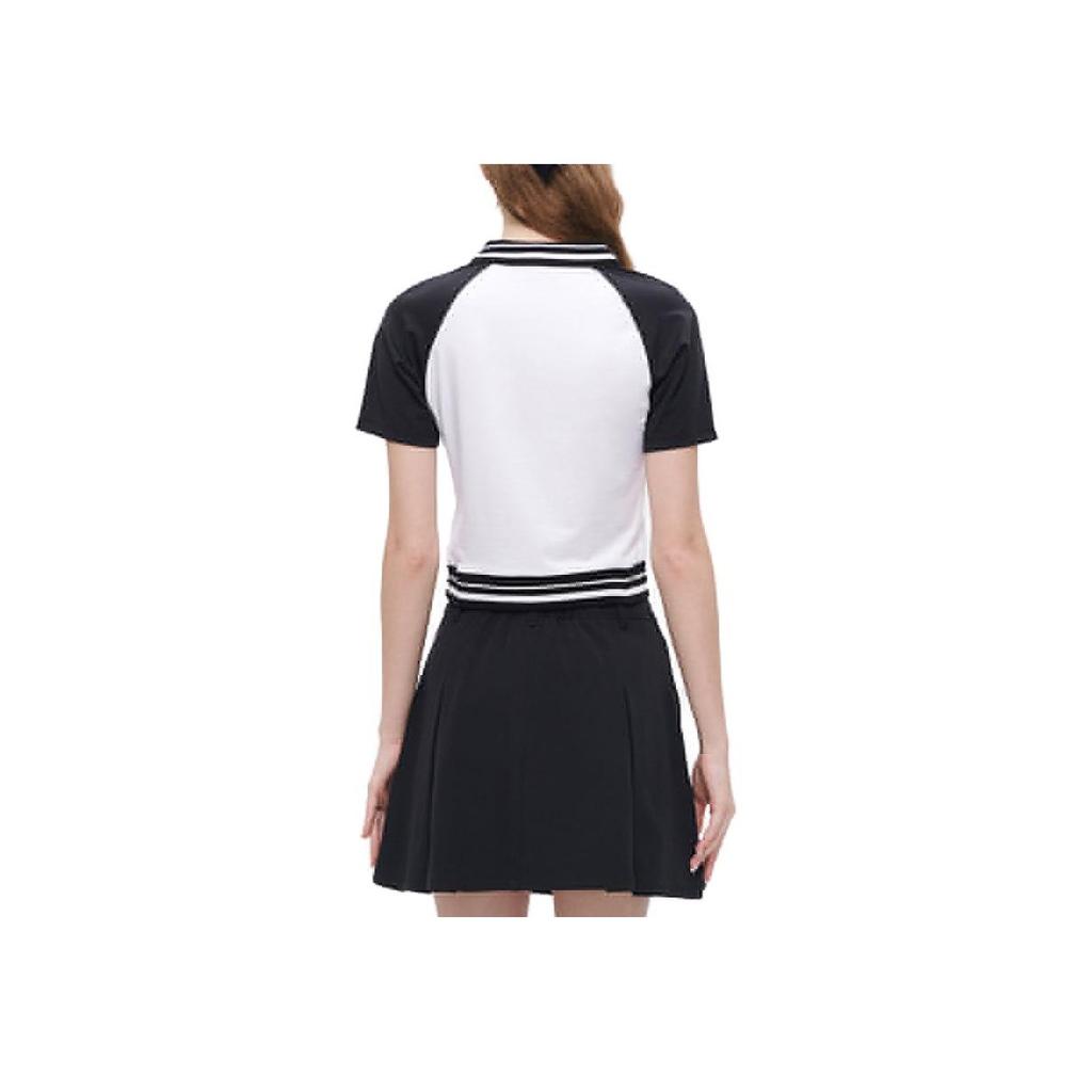 FILA Fitted Sports Casual Short Sleeve Polo Shirt Women tops Standard-White T11W332101F-WT