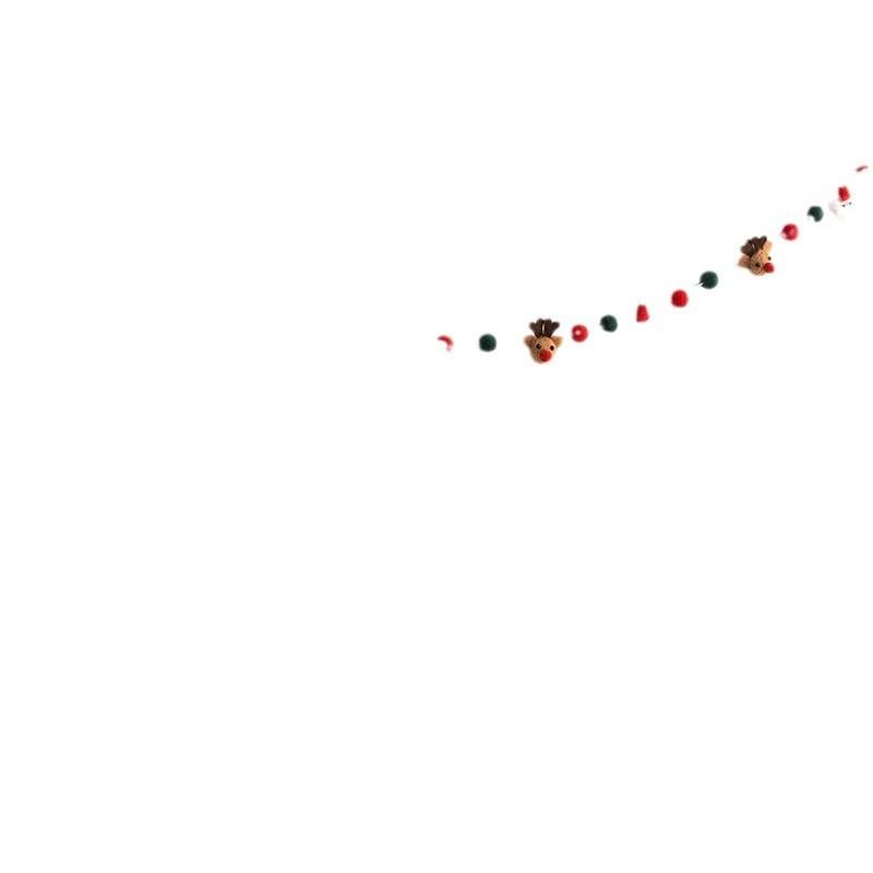 Christmas Scene Wall Art With Wool Felt Ornaments For Seasonal Home Decor