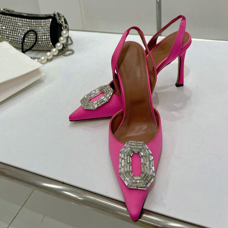 Fashion 2025 Women Pumps Rhinestone High heels Woman Party High-Heeled Rhinestone Buckle Stiletto Silver Women's Daily Sandals