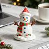 Small Christmas Ornaments for Desk Resin Figurine, Cute Clay Style Santa Snowman Gingerbread Man Figurines Statue, Festive Holiday Tabletop