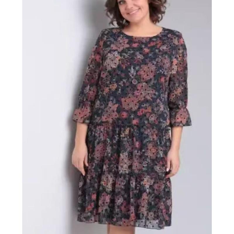 Women's Fashion Casual Print Dress Fashion Western Dress