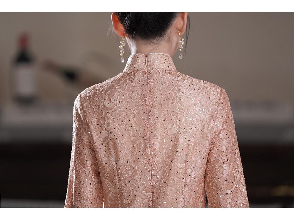 2025 Xi Po Po Elegant Qipao Wedding Dress for Mothers - High-end, Modern, and Versatile for Special Occasions and Daily Wear.