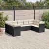 VidaXL Garden Lounge Set with Cushions 9 Pcs, Patio Sofas, Patio Furniture Set, Outdoor Furniture, Black 3249965