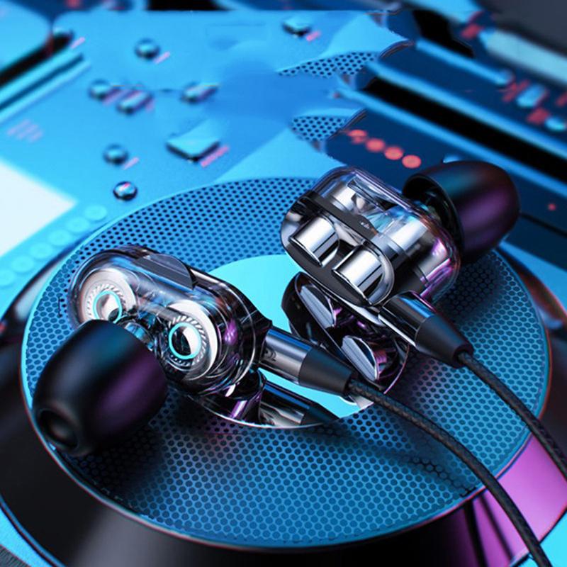 Dual Drive 6D Stereo Wired Earphone Headset Earbuds Bass 3.5Mm Gaming With Mic