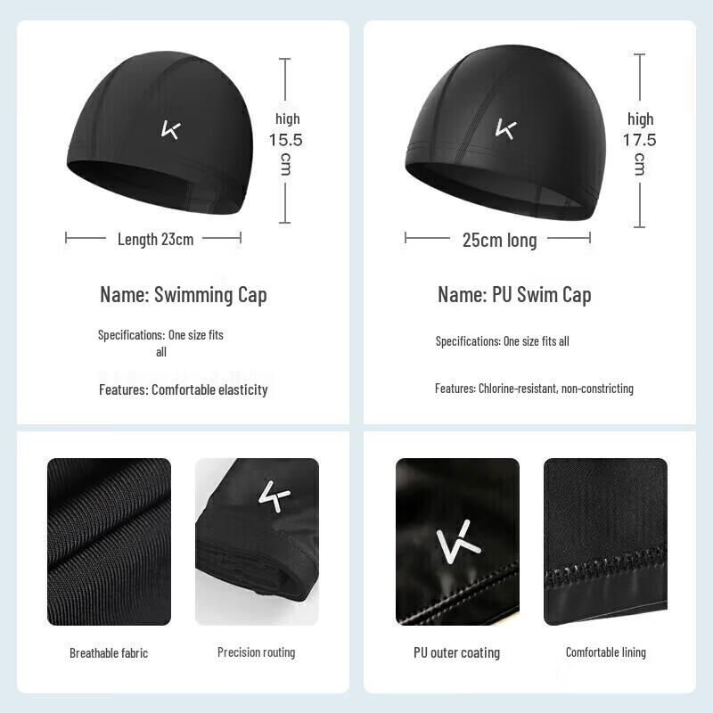 Keep PU Coated Adult Swimming Cap