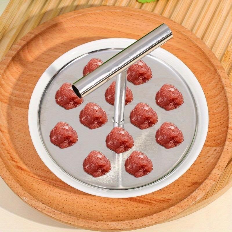 6 Holes/12 Holes Stainless Steel Meatball Maker Kitchen Extruded Meatball Making Tool Meat Ball Mold Meatball Shaper for Kitchen