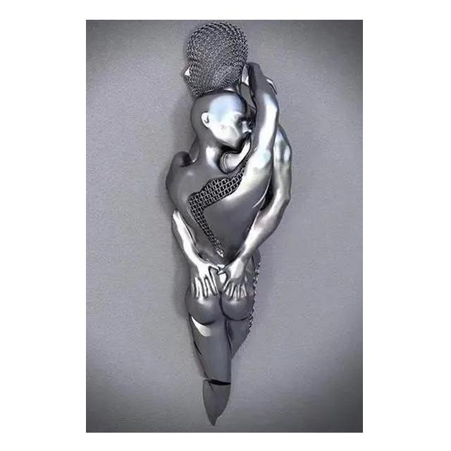 Romantic Lovers Metal Figure Art Canvas Paintings Statue Posters and Prints Wall Art Pictures for Living Room Wall Decor No Frame