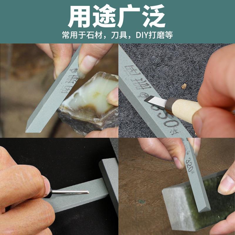 New 80-3000# Triangle Oil Stone Set Green Silicon Carbide Sand Rod Grinding Block Ceramic Jade Triangle Knife Sharpener Tool