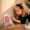 Dollhouse Wood Fairy Elf Door Mini Home Decorations Room Wall Decoration Cartoon Elf Door Craft Ornaments Tooth Box