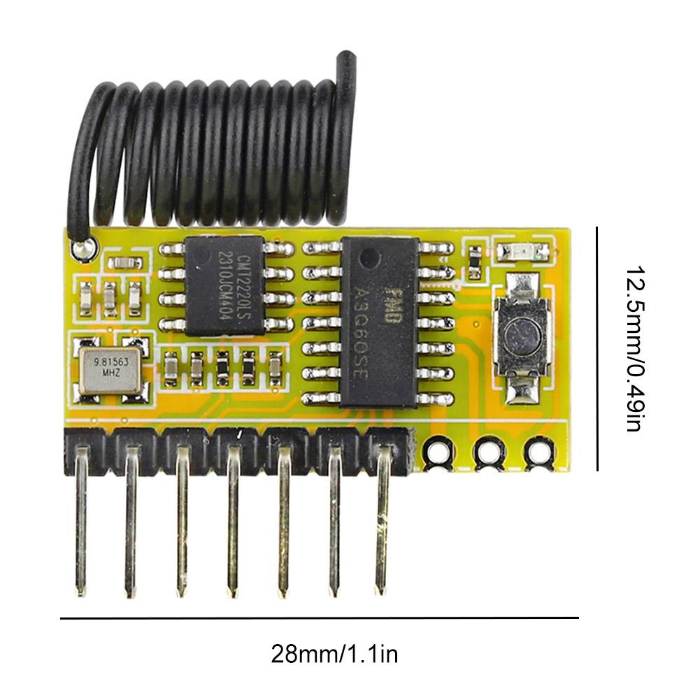 315Mhz/433Mhz RF Wireless Receiver Module DC3.3-5.5V 1527 Learning Code Decoder Module Superheterodyne RF Receiver Module