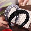 Velvet Sequins Headband Solid Color Sponge Hair Band Fashion Wide Hairband  Girl