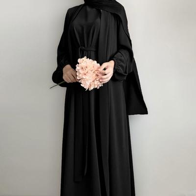Damen Muslimisches Gewand Einfarbige Zweiteilige Lange Kleider