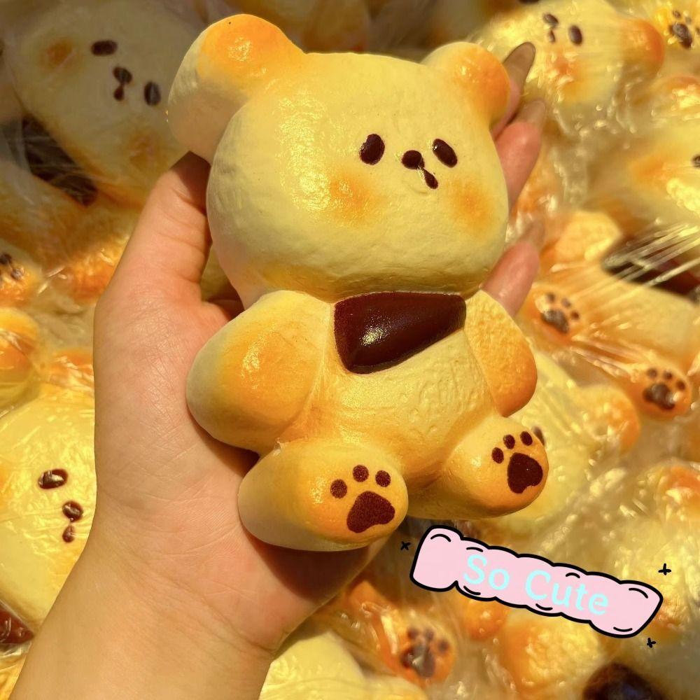 Slow Rising Bear Bread Squeeze Toy Hand Relax Slow Rebound Toy Bear Baked Bread Toy Birthday Gift
