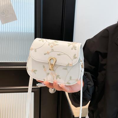 Bag Women's 2025 Spring and Summer New Fashion Foreign Style National Style Shoulder Small Square Bag Pearl Chain Niche Messenger Bag