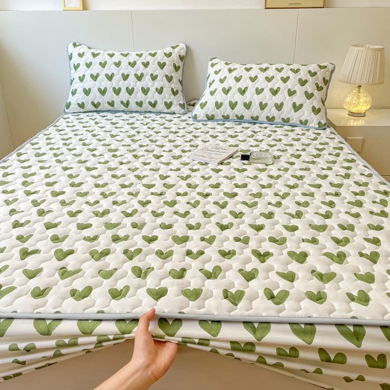 Quilted Mattress Cover Simple Print Bed Cover Thickened Fitted Sheet Home Elastic Bed Linen fundas de colchón (No Pillowcase)